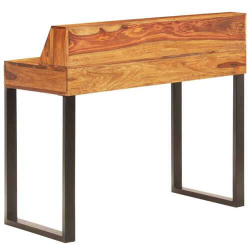 Skrivebord massivt sheeshamtræ og stål 110 x 50 x 94 cm