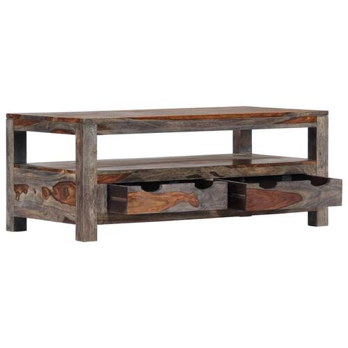 Sofabord 100 x 50 x 40 cm massivt sheeshamtræ grå