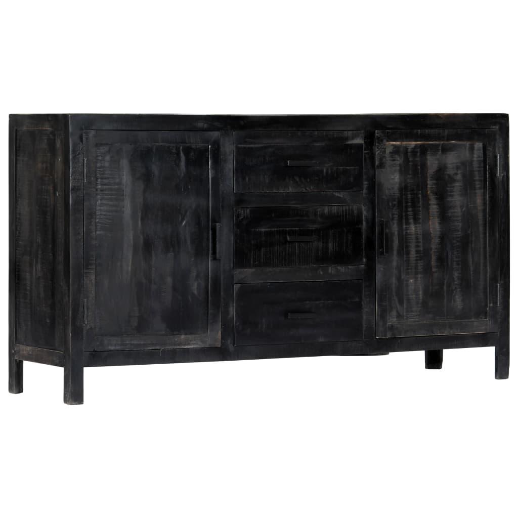 Skænk 147 x 40 x 80 cm massivt mangotræ sort
