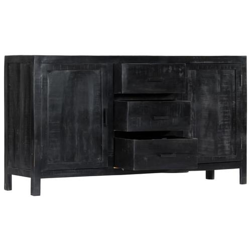 Skænk 147 x 40 x 80 cm massivt mangotræ sort