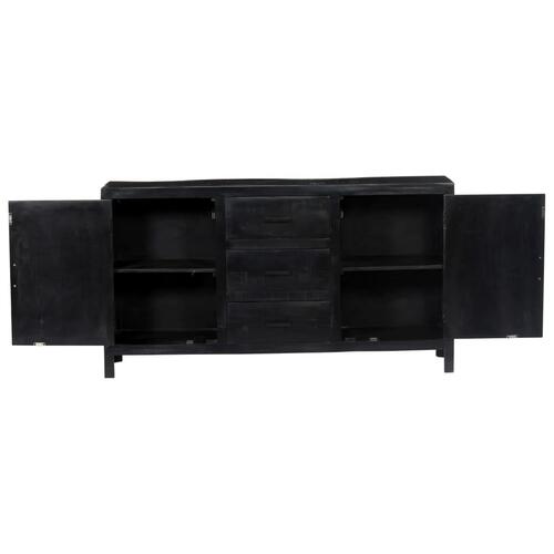 Skænk 147 x 40 x 80 cm massivt mangotræ sort