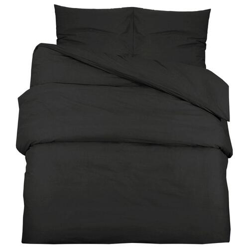 Sengetøj 240x220 cm bomuld sort