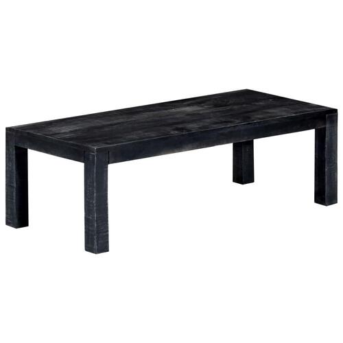 Sofabord sort 110 x 50 x 35 cm massivt mangotræ