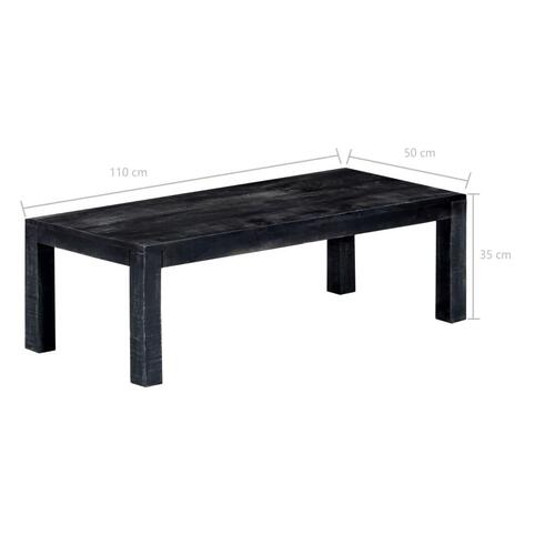Sofabord sort 110 x 50 x 35 cm massivt mangotræ