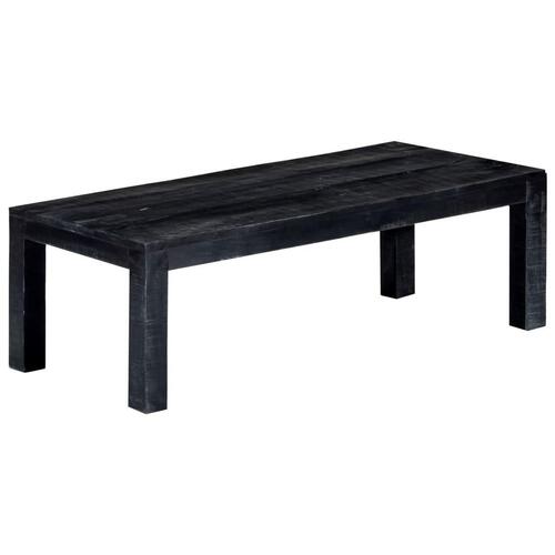 Sofabord sort 110 x 50 x 35 cm massivt mangotræ