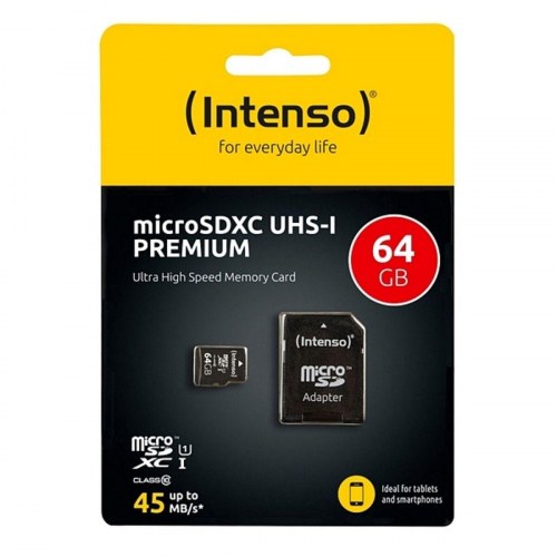 INTENSO microSDXC UHS-I Premium hukommelseskort 64 GB inkl. SD-adapter