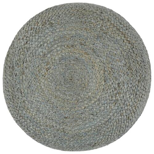 Håndlavet puf 45 x 30 cm jute olivengrøn