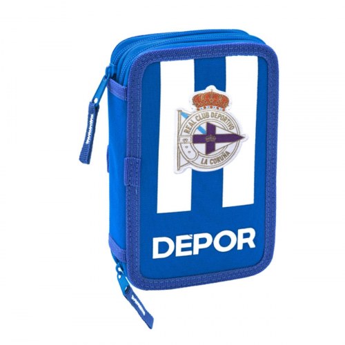 Dobbelt penalhus R. C. Deportivo de La Coruña - blå/hvid 12,5 × 19,5 × 4 cm