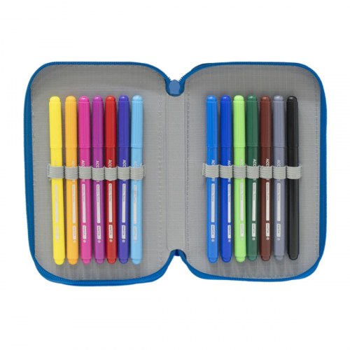 Dobbelt penalhus R. C. Deportivo de La Coruña - blå/hvid 12,5 × 19,5 × 4 cm