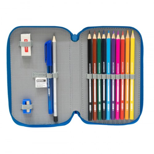 Dobbelt penalhus R. C. Deportivo de La Coruña - blå/hvid 12,5 × 19,5 × 4 cm