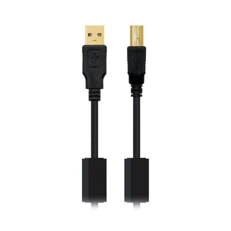 USB 2.0 A til USB B-kabel NANOCABLE 10.01.120 Sort 5 m