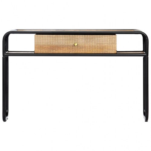 Konsolbord 118 × 30 × 75 cm i massivt mangotræ og stål