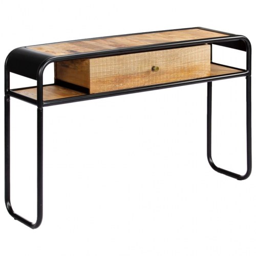 Konsolbord 118 × 30 × 75 cm i massivt mangotræ og stål