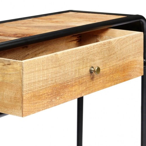 Konsolbord 118 × 30 × 75 cm i massivt mangotræ og stål