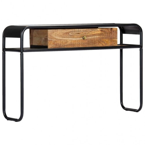 Konsolbord 118 × 30 × 75 cm i massivt mangotræ og stål