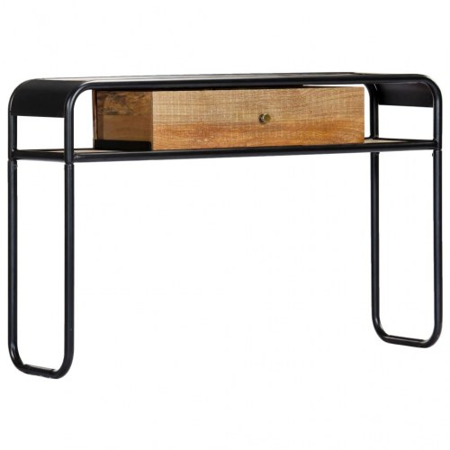 Konsolbord 118 × 30 × 75 cm i massivt mangotræ og stål