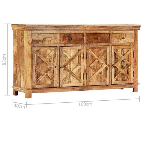 Skænk med 4 skuffer 160 x 40 x 85 cm massivt mangotræ