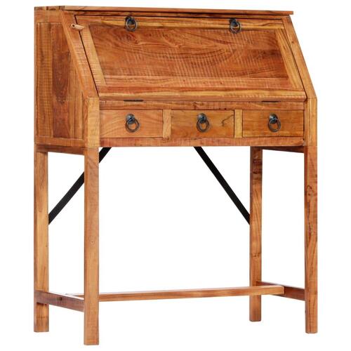 Skrivebord massivt akacietræ 90 x 40 x 107 cm