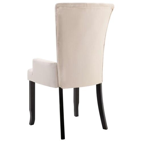 Spisebordsstol med armlæn stof beige