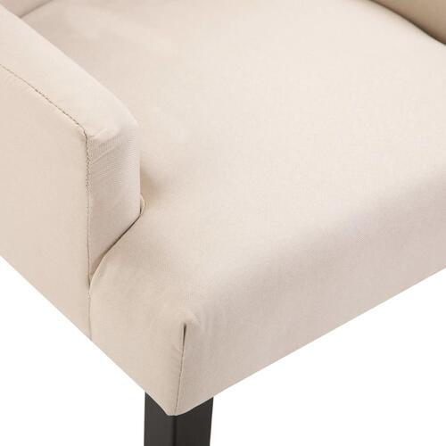 Spisebordsstol med armlæn stof beige