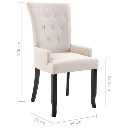 Spisebordsstol med armlæn stof beige