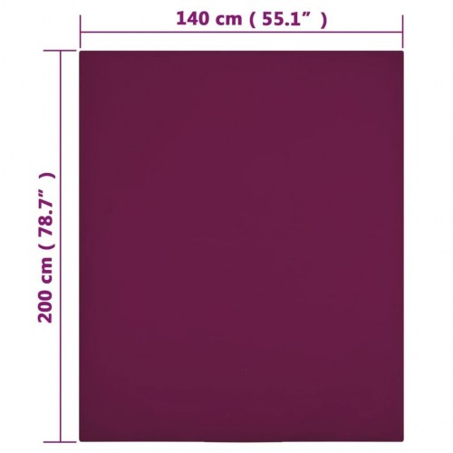 Stræklagner i jerseybomuld 2 stk. 140 x 200 cm - bordeauxrød
