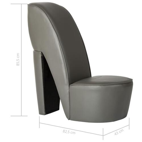 Stol højhælet sko-design kunstlæder grå