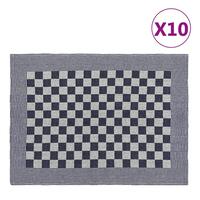 Viskestykker 10 stk. 50x70 cm bomuld blå og hvid
