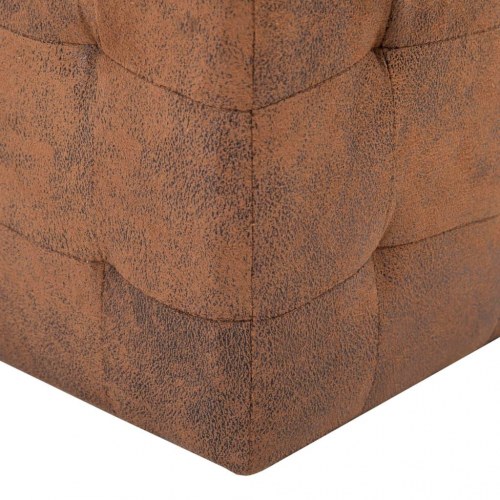 Sengeskabe/natborde - 2 stk., 30 × 30 × 30 cm, imiteret ruskind, brun
