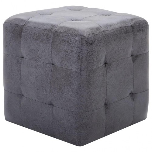 Sengeskabe/natborde - 2 stk. 30 × 30 × 30 cm i grå imiteret ruskind