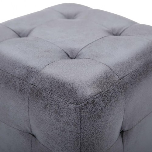 Sengeskabe/natborde - 2 stk. 30 × 30 × 30 cm i grå imiteret ruskind