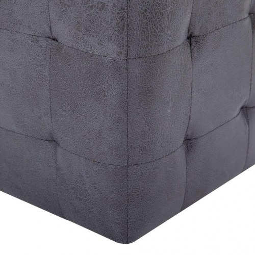 Sengeskabe/natborde - 2 stk. 30 × 30 × 30 cm i grå imiteret ruskind