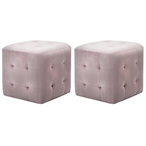 Sengeskabe 2 stk. 30 x 30 x 30 cm fløjlsstof pink