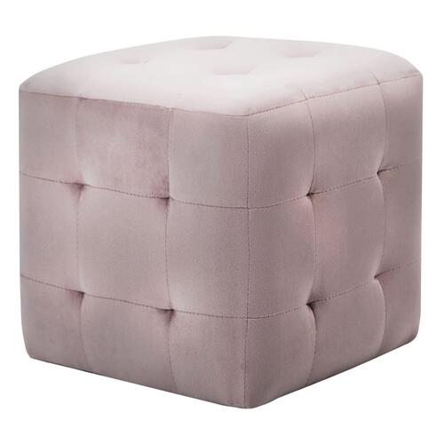 Sengeskabe 2 stk. 30 x 30 x 30 cm fløjlsstof pink