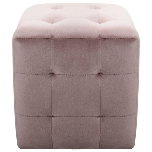 Sengeskabe 2 stk. 30 x 30 x 30 cm fløjlsstof pink