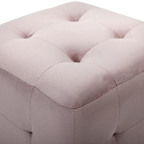 Sengeskabe 2 stk. 30 x 30 x 30 cm fløjlsstof pink