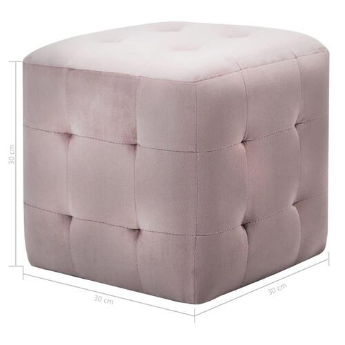Sengeskabe 2 stk. 30 x 30 x 30 cm fløjlsstof pink