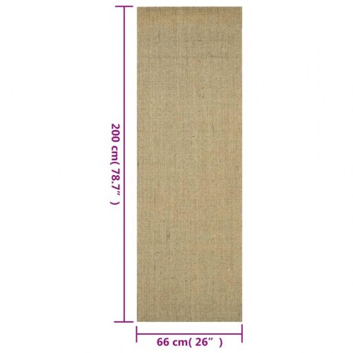 Gulvtæppe 66x200 cm naturlig sisal grøn