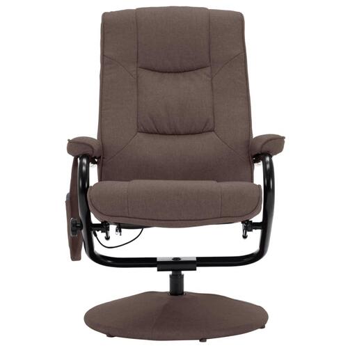Massagestol med fodskammel stof brun