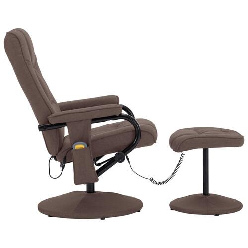 Massagestol med fodskammel stof brun