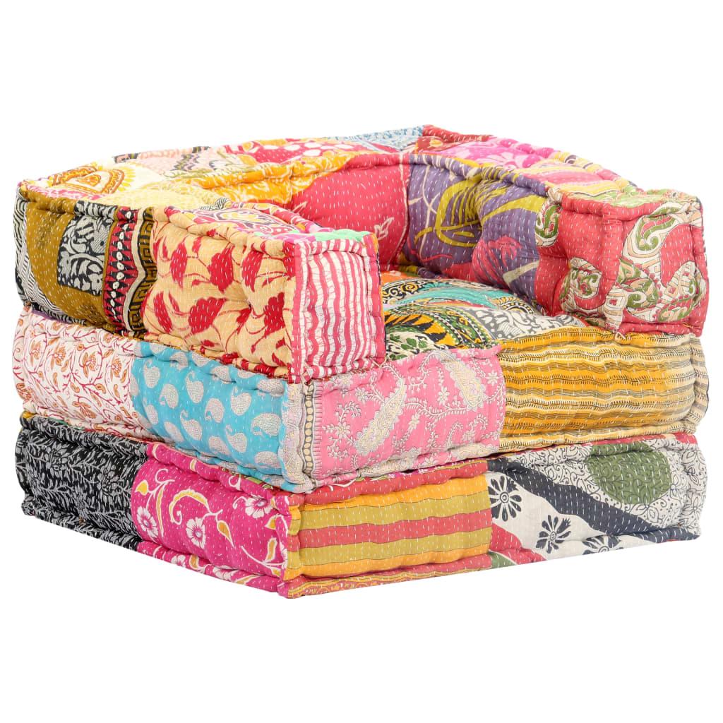 Modulpuf stof patchwork