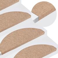 Trappemåtter 15 stk. 65x22,5x3,5 cm selvklæbende beige