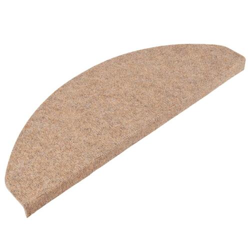 Trappemåtter 15 stk. 65x22,5x3,5 cm selvklæbende beige