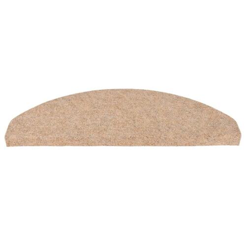 Trappemåtter 15 stk. 65x22,5x3,5 cm selvklæbende beige