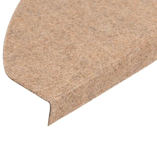 Trappemåtter 15 stk. 65x22,5x3,5 cm selvklæbende beige