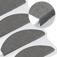 Trappemåtter 15 stk. 65x22,5x3,5 cm selvklæbende grå