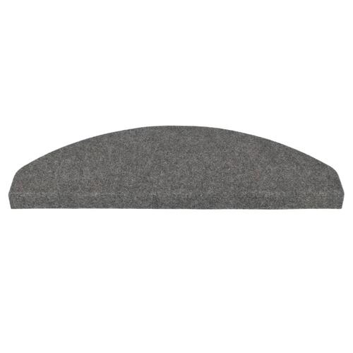 Trappemåtter 15 stk. 65x22,5x3,5 cm selvklæbende grå