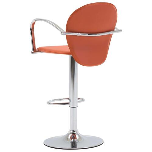 Barstole med armlæn 2 stk. kunstlæder orange