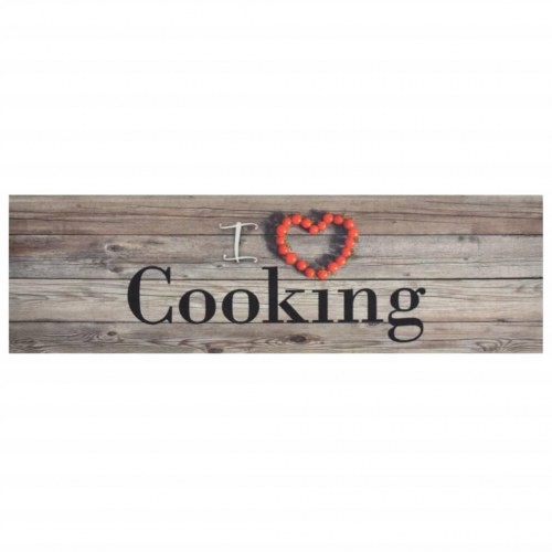 Køkkentæppe 45x150 cm Cooking-design vaskbart velour grå