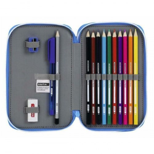 Penalhus dobbelt RCD Espanyol - blå/hvid, 12,5 × 19,5 × 4 cm (28 dele)